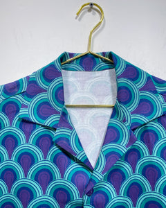 Button Up Shirt with Art Deco Motif (M)