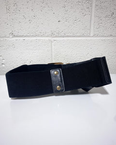 Double Strap Black Elastic Belt