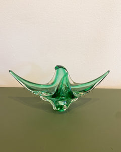 Vintage Murano Green Glass Bowl