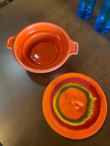 Orange Ceramic Bowl with Lid