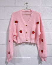 Load image into Gallery viewer, Pink Cardigan with Strawberries (XL)
