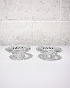 Pair of Cut Glass Taper Candle Holders