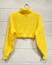 Load image into Gallery viewer, Crop Knit Yellow Sweater (L)
