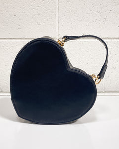 Black Heart Purse with Gold Chain Detail