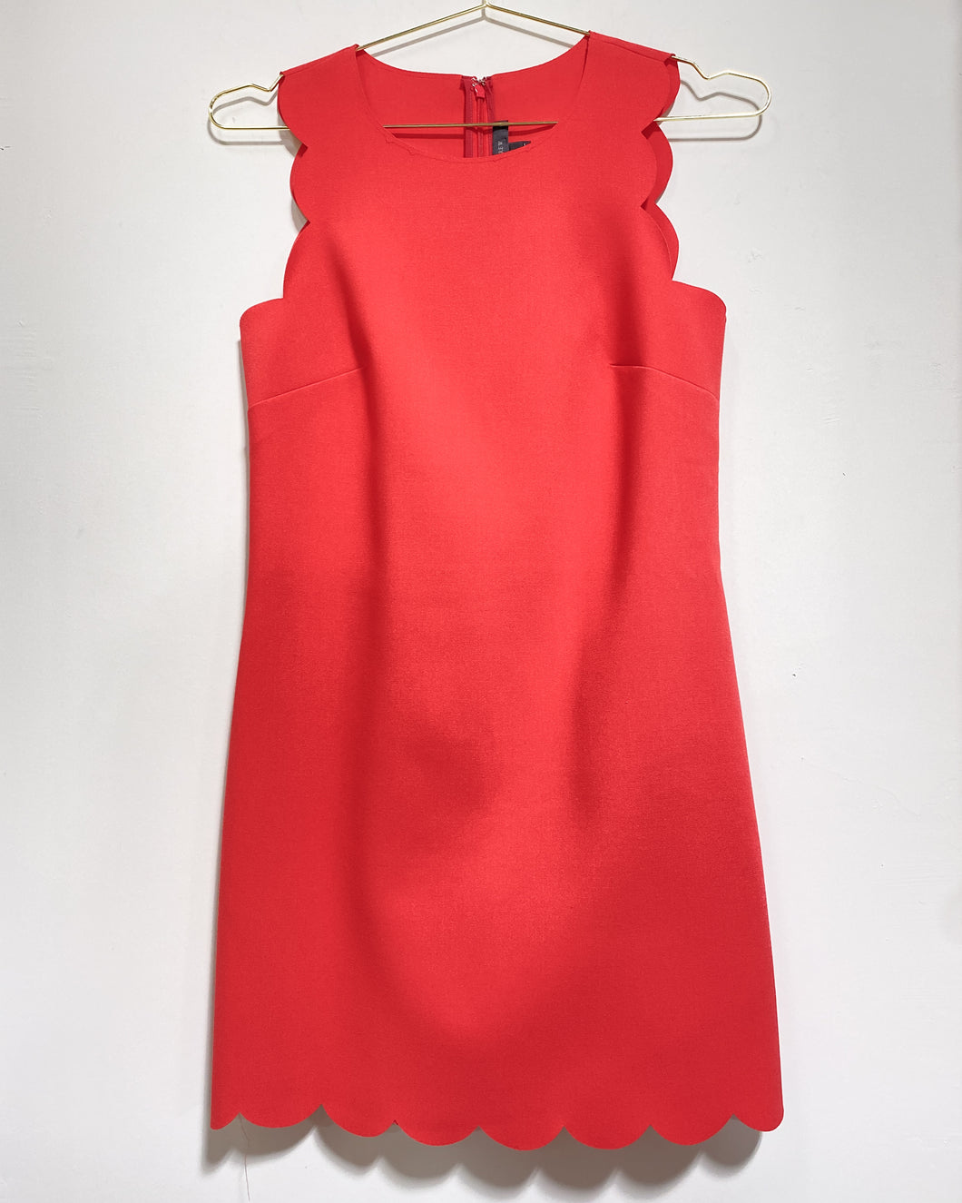 J. Crew Coral Scalloped Shift Dress (0)