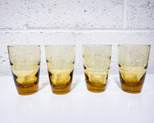 Load image into Gallery viewer, Vintage Set of 4 Libbey Honey Amber Ripple Glasses
