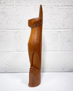 Mid Century Teak Siamese Cat Statue