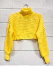 Load image into Gallery viewer, Crop Knit Yellow Sweater (L)
