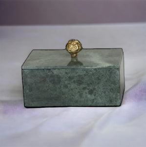 Green marble keepsake box Small