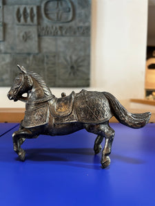 Antique French Horse Statue Casted metal Silverplated