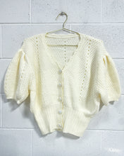 Load image into Gallery viewer, Cream Knit Blouse with Buttons (XL)
