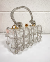 Load image into Gallery viewer, Clear Acrylic and Sparkle Grid Purse
