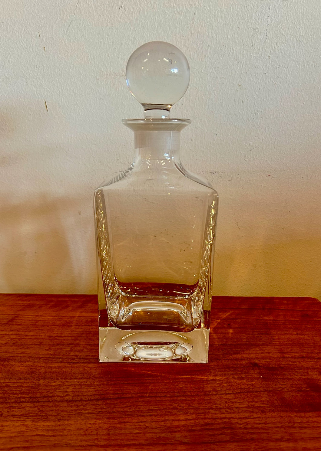 Tiffany & Co. Crystal Square Liquor Whiskey Decanter With Topper