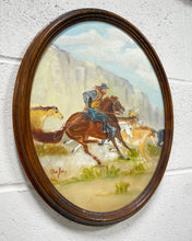 Load image into Gallery viewer, Vintage Cowboy and Horse Painting by Bea Jay, Signed
