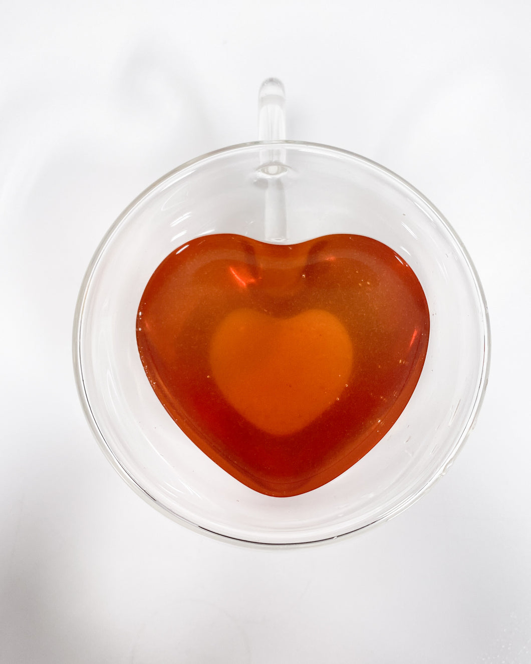 Clear Glass Mug with Heart Shape Interior