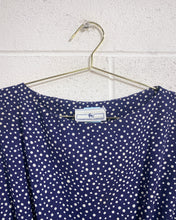 Load image into Gallery viewer, Vintage Navy Blue Polka Dot Dress (10)
