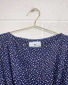 Vintage Navy Blue Polka Dot Dress (10)