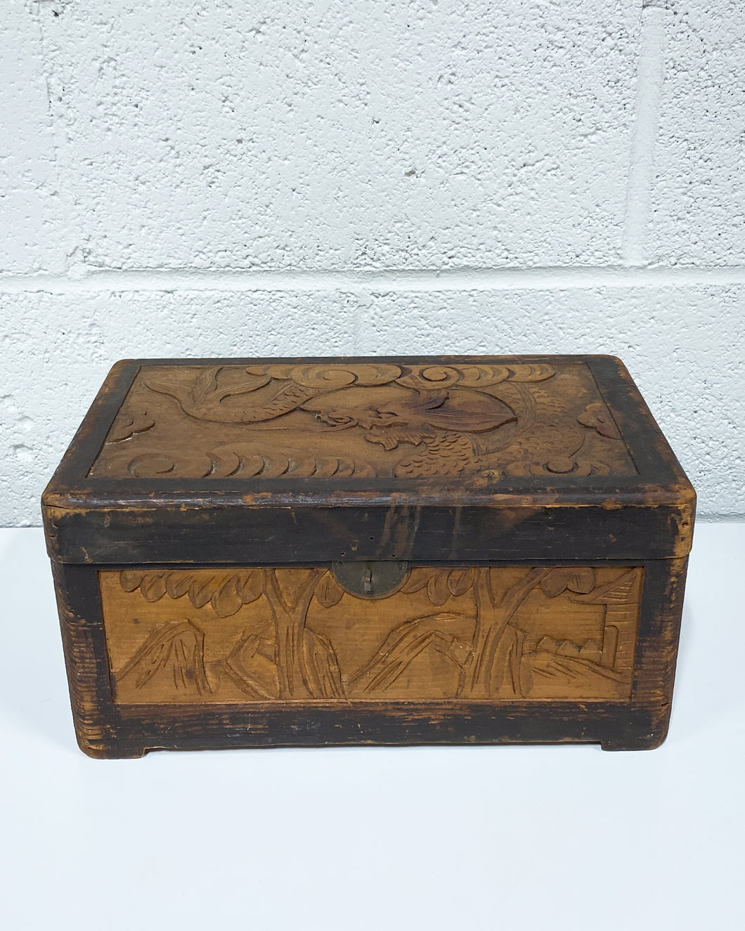 Vintage Wooden Carved Box