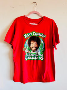 Bob Ross “A Happy Little Christmas” Red Shirt