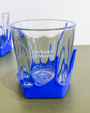 Load image into Gallery viewer, Pair of Maker’s Mark Blue Wax Whiskey Glasses
