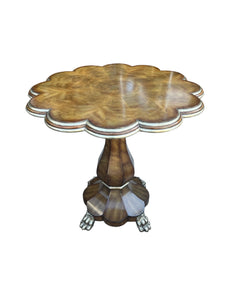 Maitland Smith Chippendale Style Burl Mahogany Side Table with Claw Feet