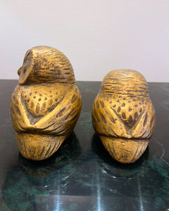 Vintage Pair of Gold Owls