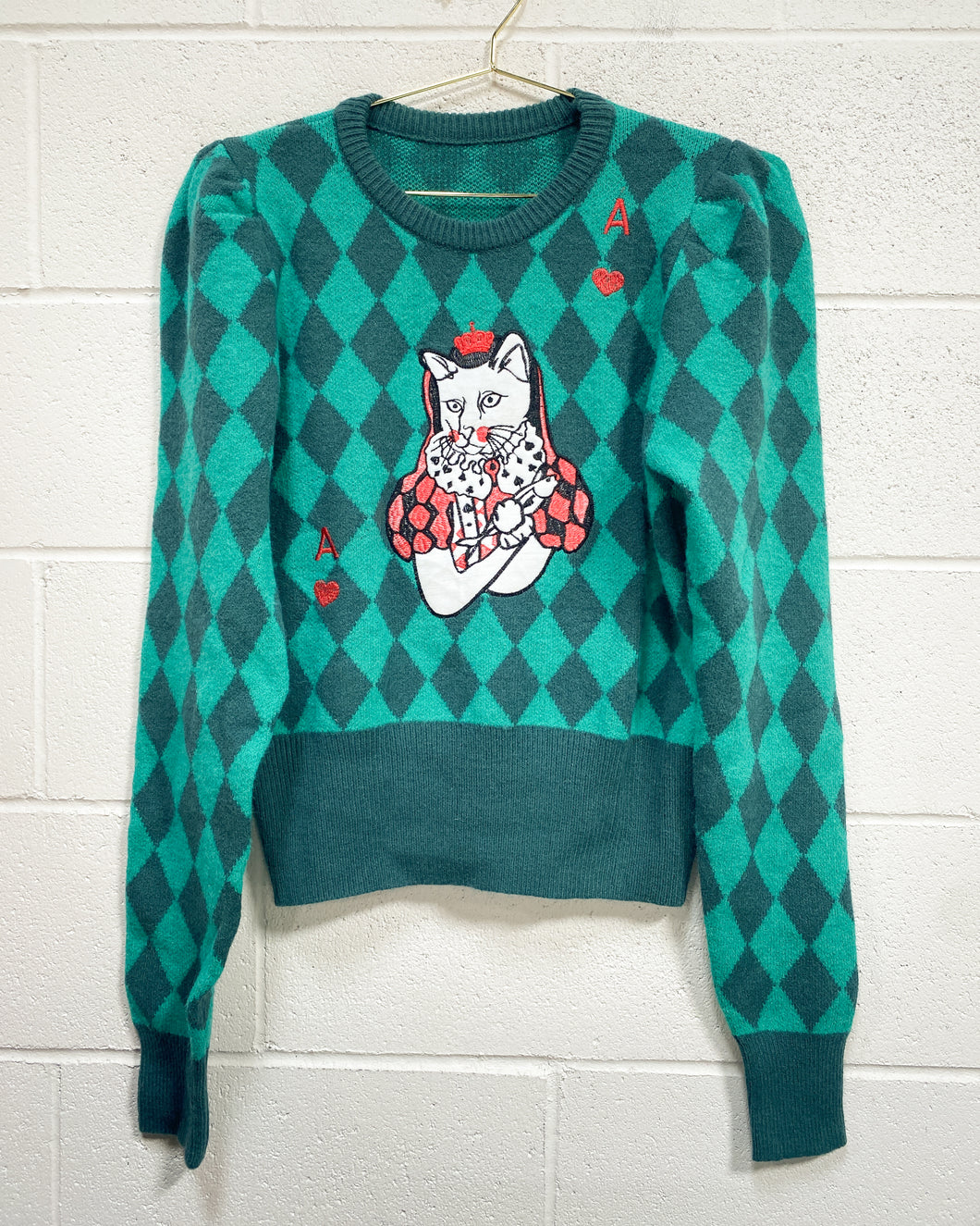 Argyle Kitty Sweater (L)