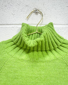 Chartreuse Green Turtleneck Sweater (XL)