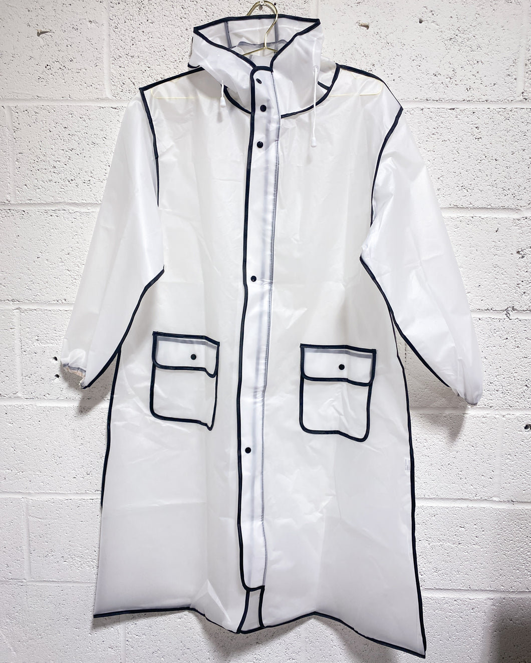 Clear Raincoat with Black Outline