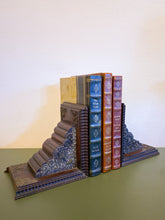 Load image into Gallery viewer, Vintage Ornate Wood and Metal BookendS
