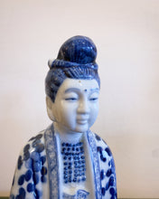 Load image into Gallery viewer, Traditional Blue and White Porcelain Chinese Figure in Robe
