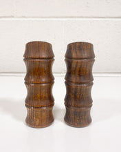 Load image into Gallery viewer, Vintage Sculpted Wood Salt and Pepper Shakers
