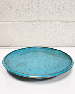 Vintage Turquoise Stoneware Plate