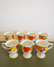 Load image into Gallery viewer, Vintage Set of 7 Springtime Japan Fruit Footed Coffee Cups
