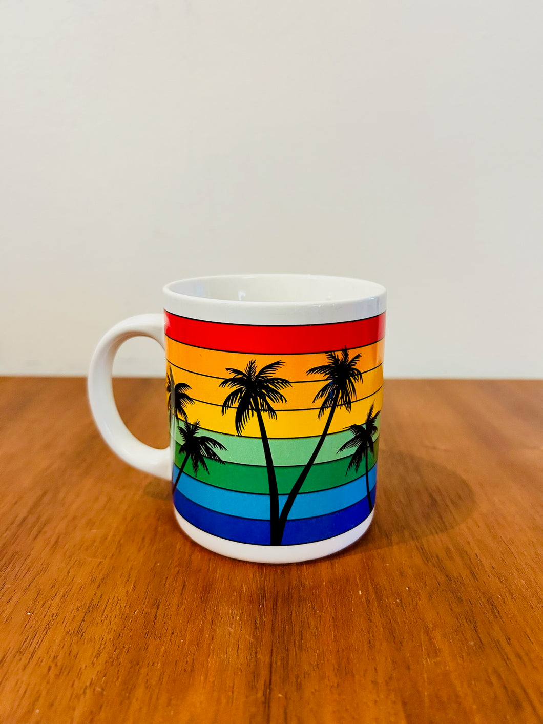 Rainbow and Palm Trees Hawaii Coffee Cup