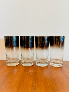 Silver Fade Mercury Ombre Highball Glasses set of 4