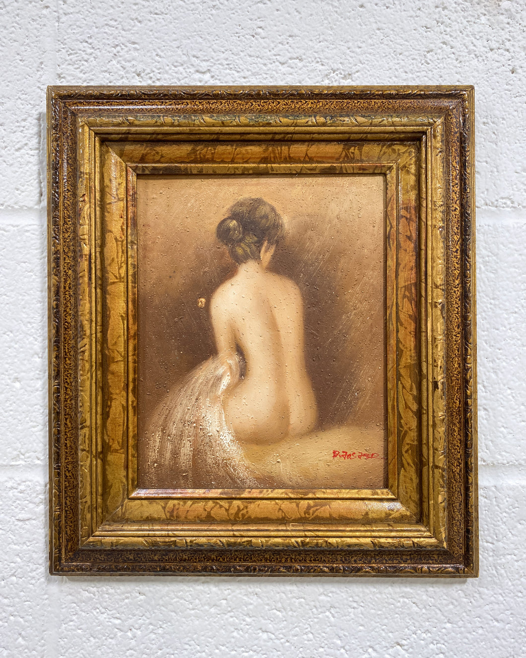 Vintage Oil Painting of a Woman’s Back