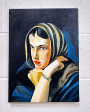 Load image into Gallery viewer, Oil Painting of Woman in Scarf by VG
