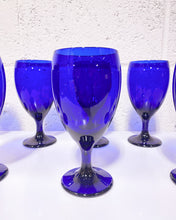 Load image into Gallery viewer, Set of 8 Cobalt Blue Wine Goblets
