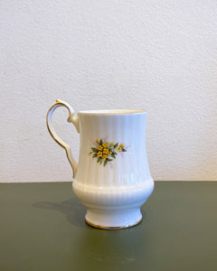 Vintage Royal Windsor Yellow Floral Bone China Teacup