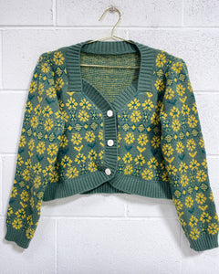 Green and Yellow Cardigan (S)