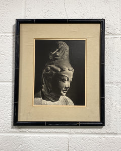 Vintage Framed Photo of Gigeiten Statue at Akishino-dera Temple, Japan