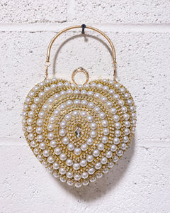 Heart Shaped Pearl and Jeweled Purse