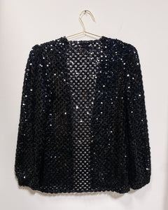 Black Sequin Knit Sweater