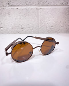 Brown Round Sunnies with Wire Detail