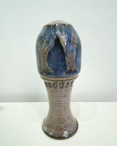 Tall Stoneware Vessel with Bells inside, Signed by listed artist Wasserman