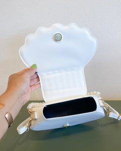 White Shell Purse with Pearl Handle