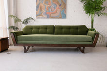 Load image into Gallery viewer, 80&quot; Desmond Walnut Framed Sofa in Olive Green
