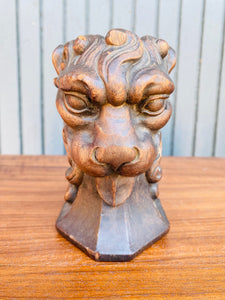 Vintage Lion Sculpture Head