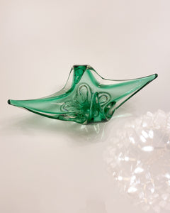 Vintage Murano Green Glass Bowl